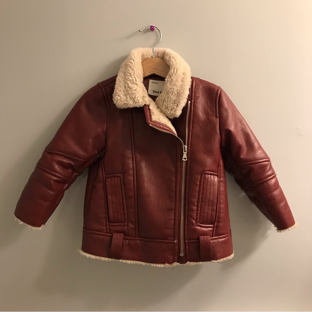Faux leather and fur lined jacket
